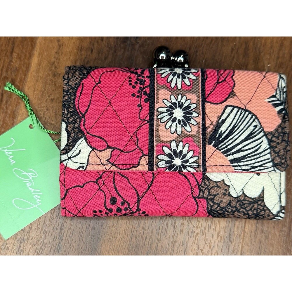 Vera Bradley Small Kisslock Wallet in Mocha Rouge Pattern NWT!!